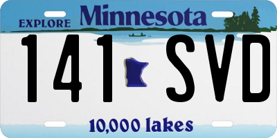 MN license plate 141SVD