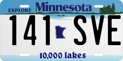 MN license plate 141SVE