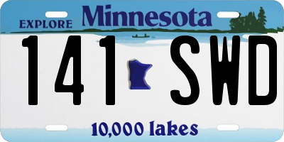 MN license plate 141SWD
