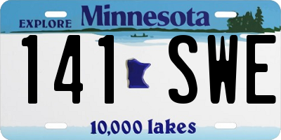 MN license plate 141SWE