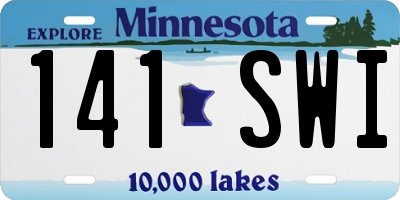 MN license plate 141SWI