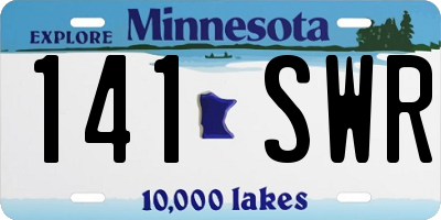 MN license plate 141SWR