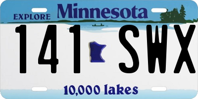 MN license plate 141SWX