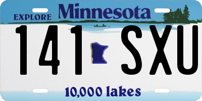 MN license plate 141SXU