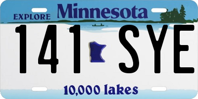 MN license plate 141SYE