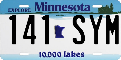 MN license plate 141SYM