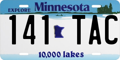 MN license plate 141TAC