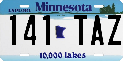 MN license plate 141TAZ
