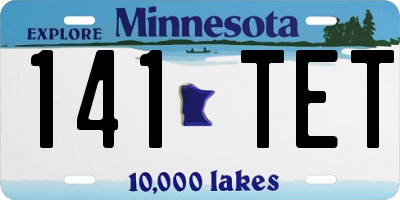 MN license plate 141TET