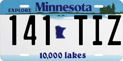 MN license plate 141TIZ