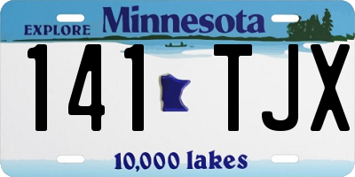 MN license plate 141TJX