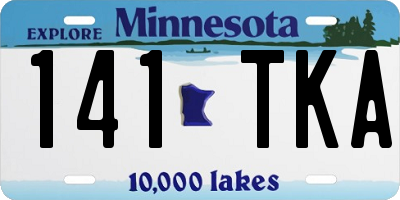 MN license plate 141TKA