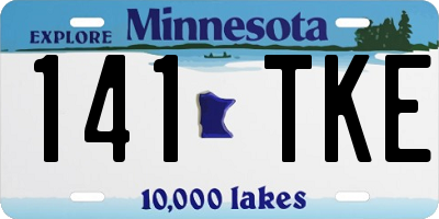 MN license plate 141TKE