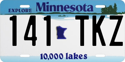 MN license plate 141TKZ