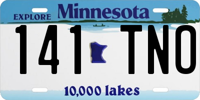 MN license plate 141TNO