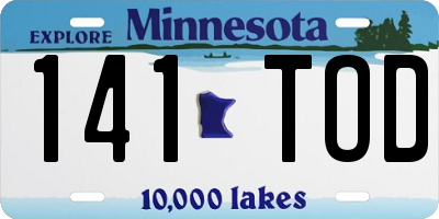 MN license plate 141TOD