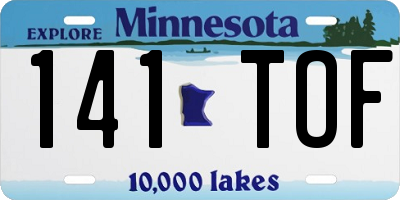 MN license plate 141TOF