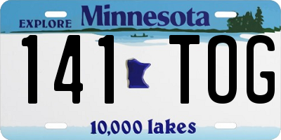 MN license plate 141TOG