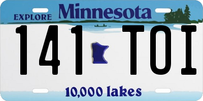 MN license plate 141TOI