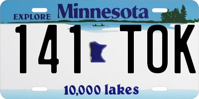 MN license plate 141TOK
