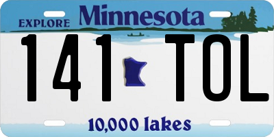 MN license plate 141TOL