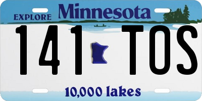 MN license plate 141TOS