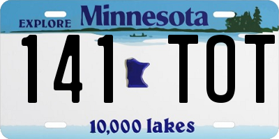 MN license plate 141TOT