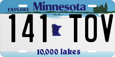 MN license plate 141TOV
