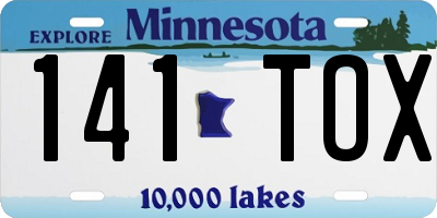 MN license plate 141TOX