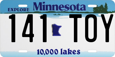 MN license plate 141TOY