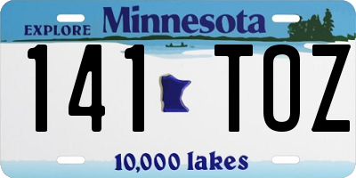 MN license plate 141TOZ