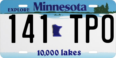 MN license plate 141TPO