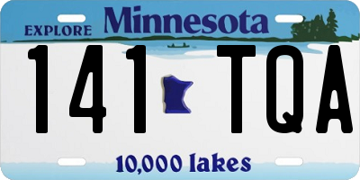 MN license plate 141TQA