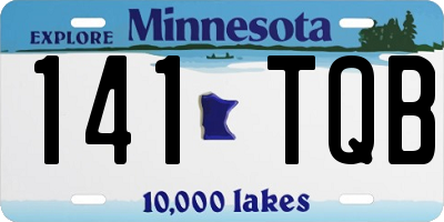 MN license plate 141TQB