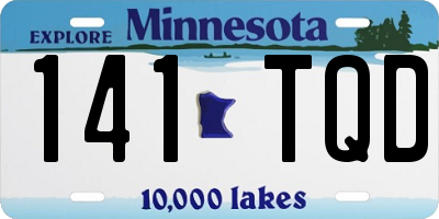 MN license plate 141TQD