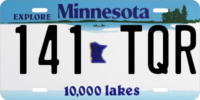 MN license plate 141TQR