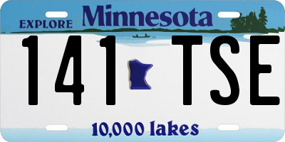 MN license plate 141TSE