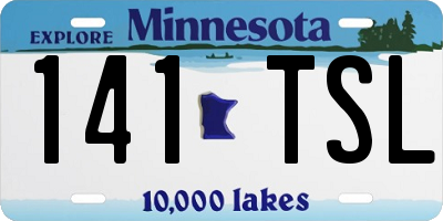 MN license plate 141TSL