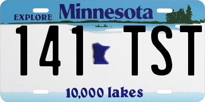 MN license plate 141TST
