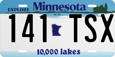 MN license plate 141TSX
