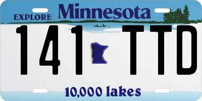 MN license plate 141TTD