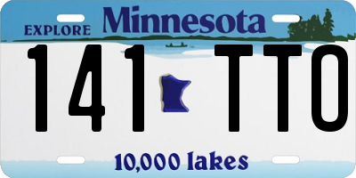 MN license plate 141TTO