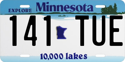 MN license plate 141TUE