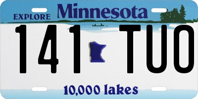 MN license plate 141TUO