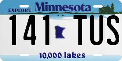 MN license plate 141TUS