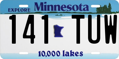 MN license plate 141TUW
