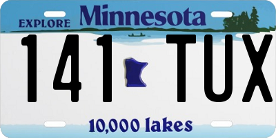 MN license plate 141TUX