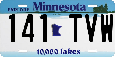 MN license plate 141TVW