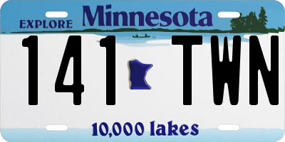 MN license plate 141TWN