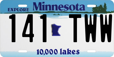MN license plate 141TWW